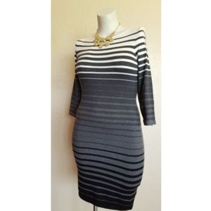 Lauren Ralph Lauren Bodycon Sweater Mini Dress – Gray Striped – Size: PS